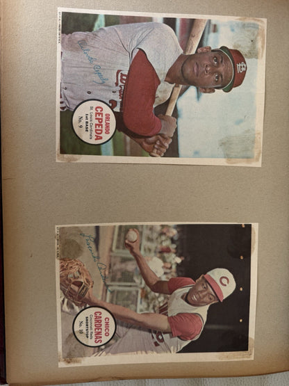 1967 Topps Baseball Pin Ups 14 Total In Vintage Binder. Mantle, Mays, Aaron…