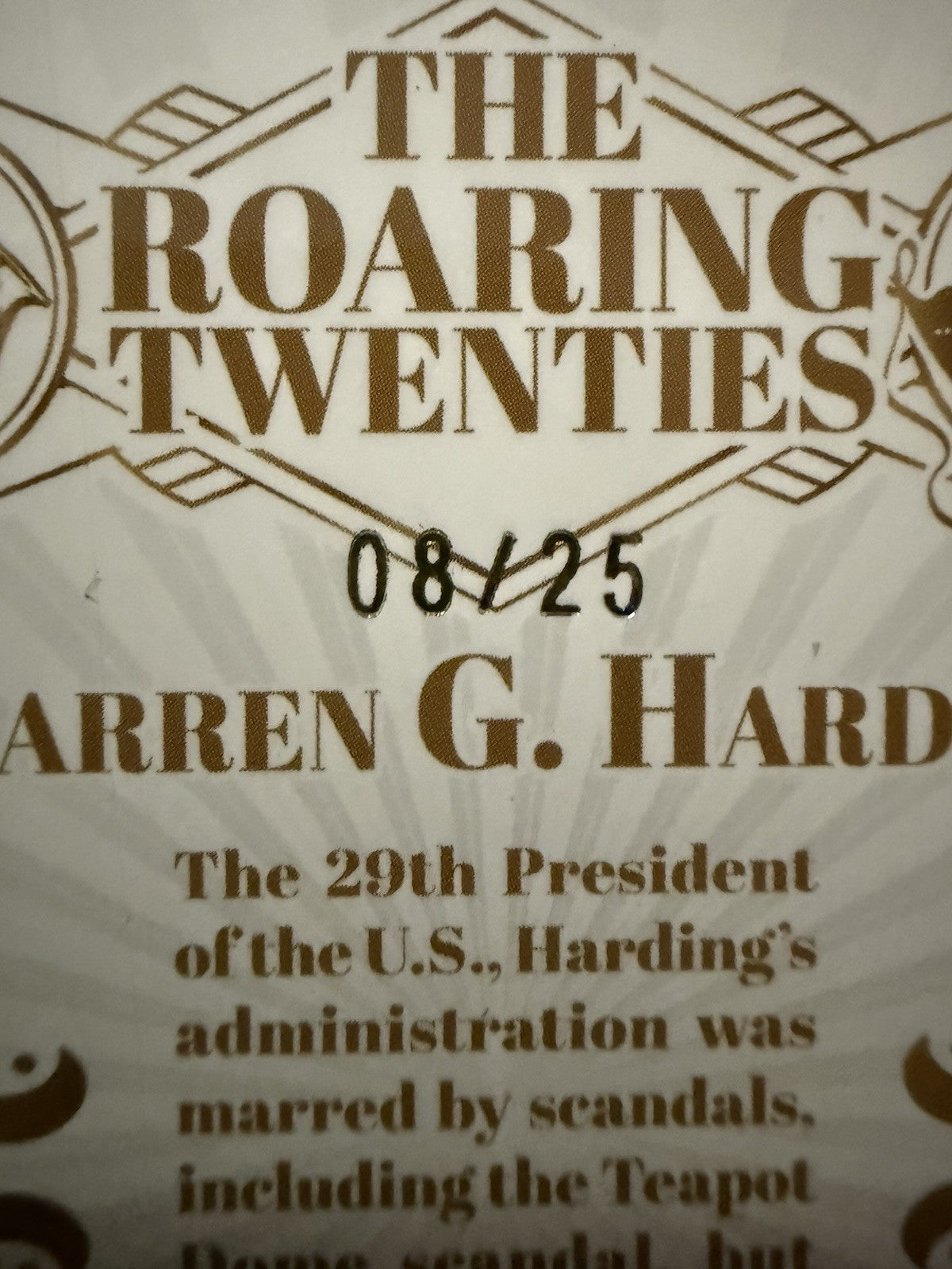 Warren  G. Harding 2025 Pieces of the Past Roaring Twenties  Red #/25