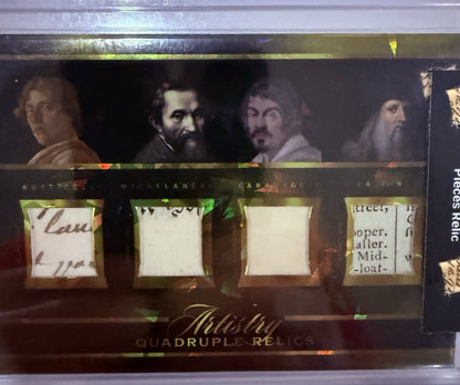 Pieces Of The Past Artistry Da Vinci Michelangelo Quadruple RelicCard