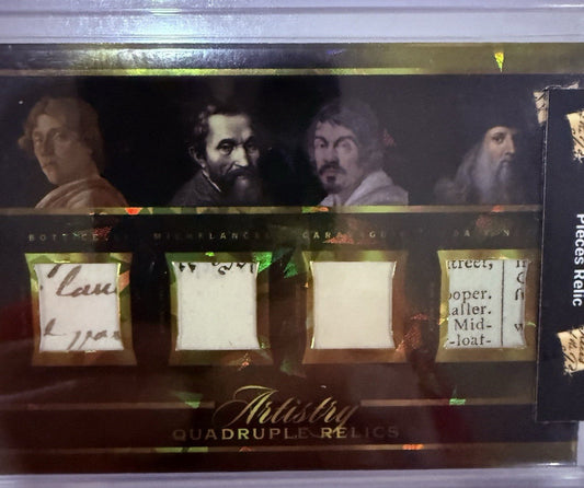 Pieces Of The Past Artistry Da Vinci Michelangelo Quadruple RelicCard