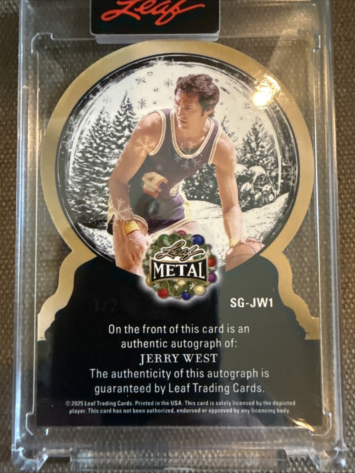 2025 Leaf Happy Holidays Jerry West Auto Autograph #d 1/2