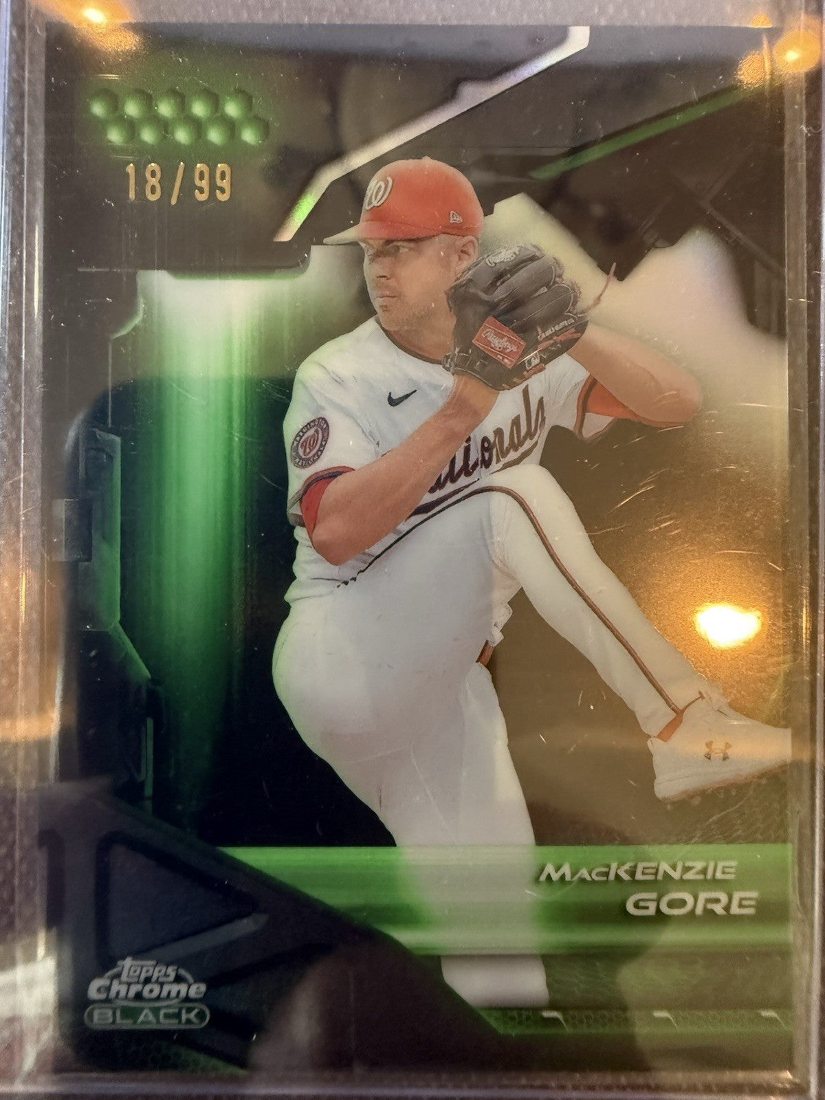 2026 TOPPS CHROME BLACK MACKENZIE GORE GREEN PARALLEL /99