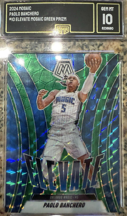 2024-25 Panini Mosaic - Elevate Paolo Banchero #10 Green Mosaic Prizm