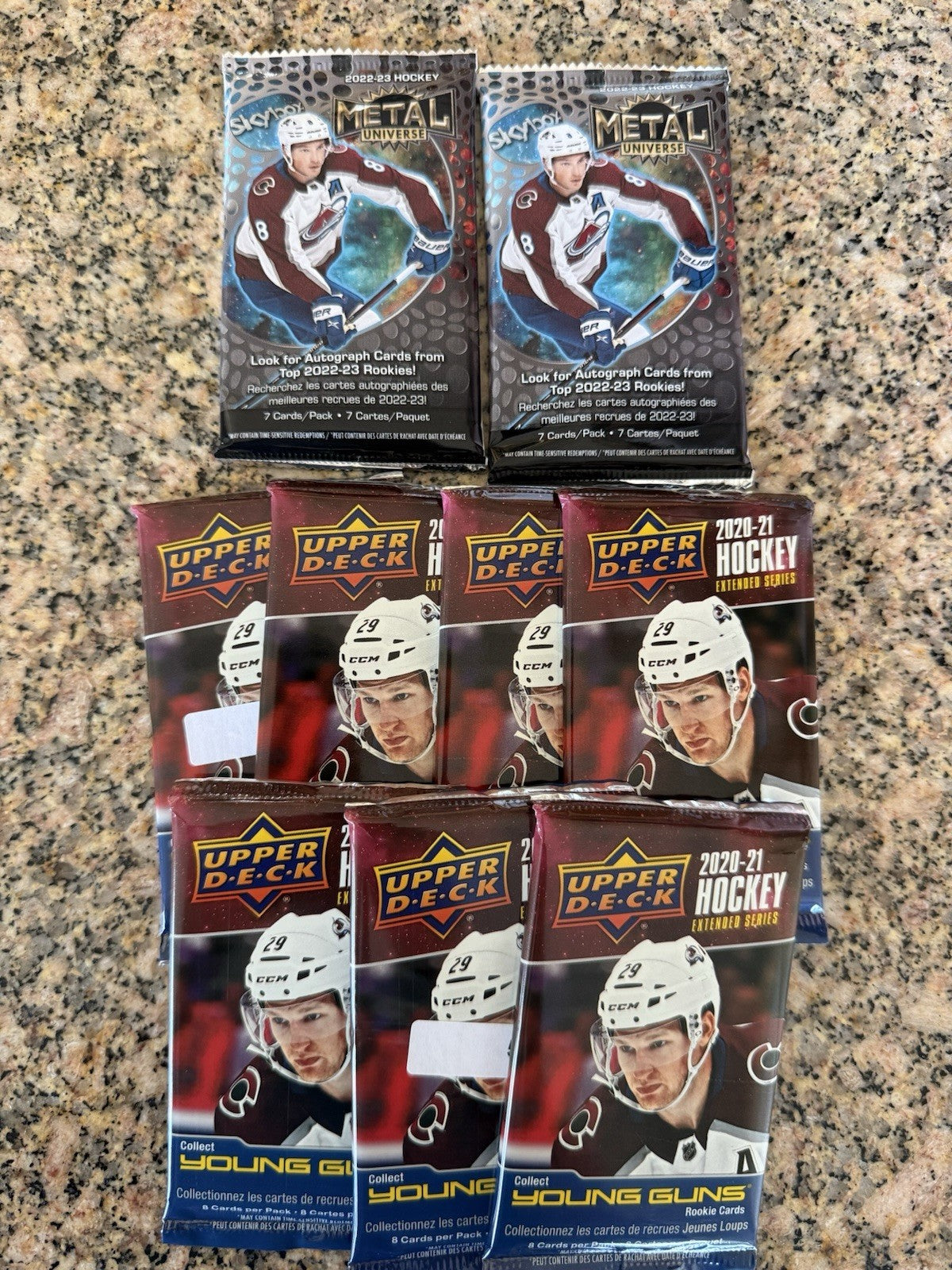 Upper Deck And Metal Hockey Pack Lot . 9 Packs