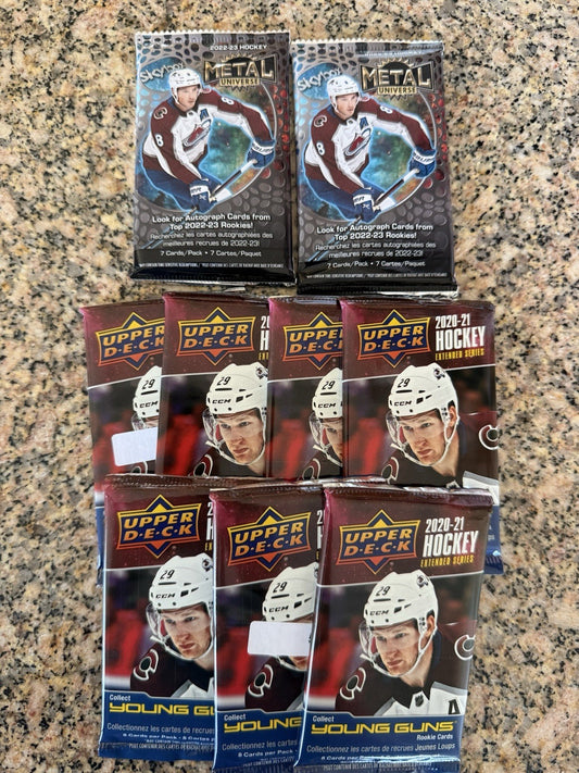 Upper Deck And Metal Hockey Pack Lot . 9 Packs