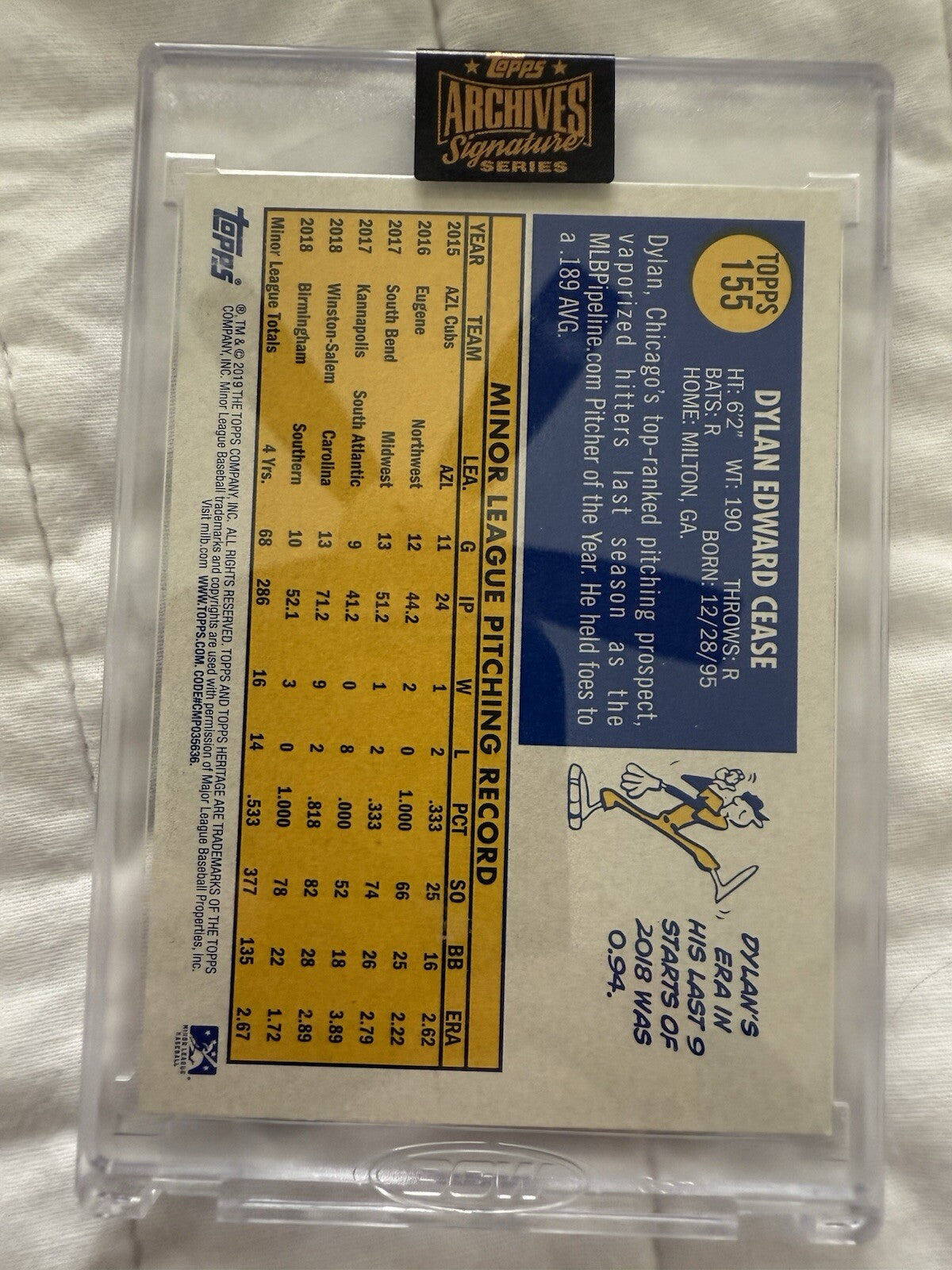 Dylan Cease Topps Archives Signature Series /31