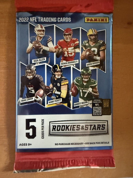2022 Panini Rookies & Stars Football Factory Sealed Pack 5 Cards RC