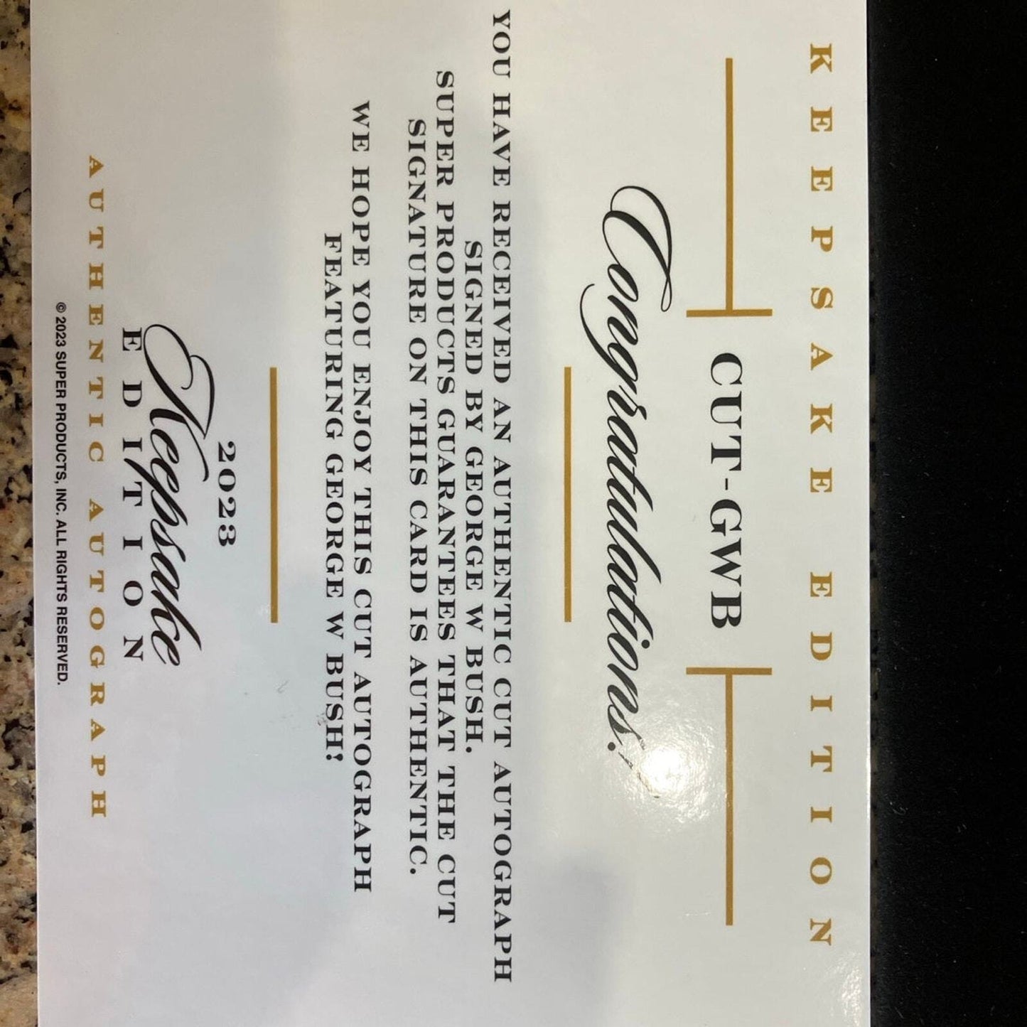 George w Bush jumbo cut auto