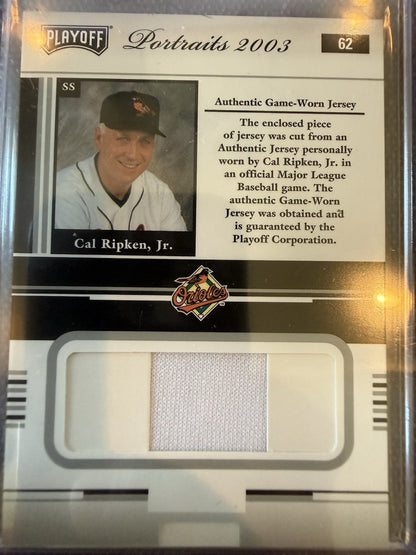 2003 Playoff Portraits #62 Cal Ripken Jr. Materials