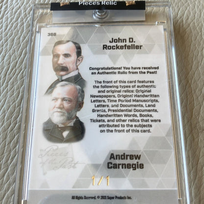 2022 Pieces Of The Past John D Rockefeller andrew carnegie dual Relic