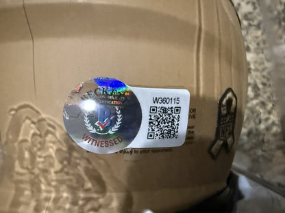 D'Andre Swift Signed Eagles Salute to Service Speed Mini Helmet- Beckett W Holo
