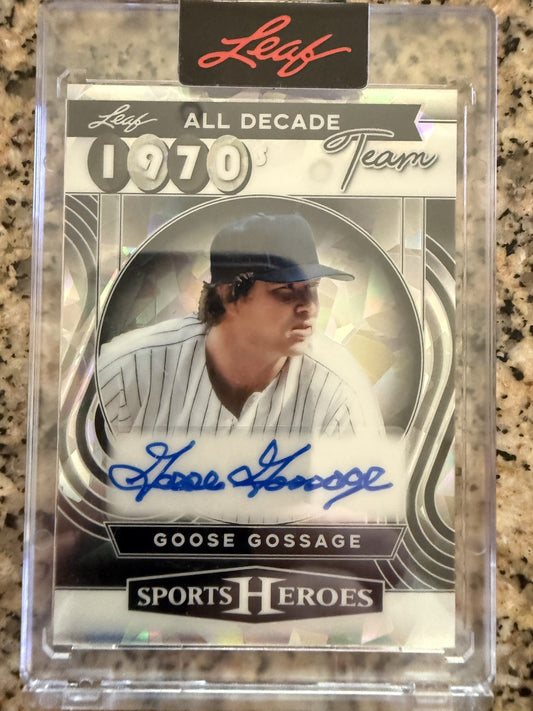 GOOSE GOSSAGE 2025 LEAF SPORTS HEROES ALL DECADE TEAM SILVER CRYSTAL AUTO /35