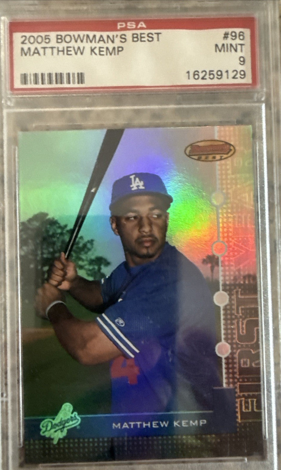 2005 Bowman's Best Matthew Kemp Rookie RC #96 Refractor Dodgers Psa9