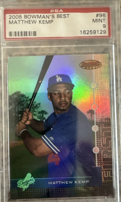 2005 Bowman's Best Matthew Kemp Rookie RC #96 Refractor Dodgers Psa9