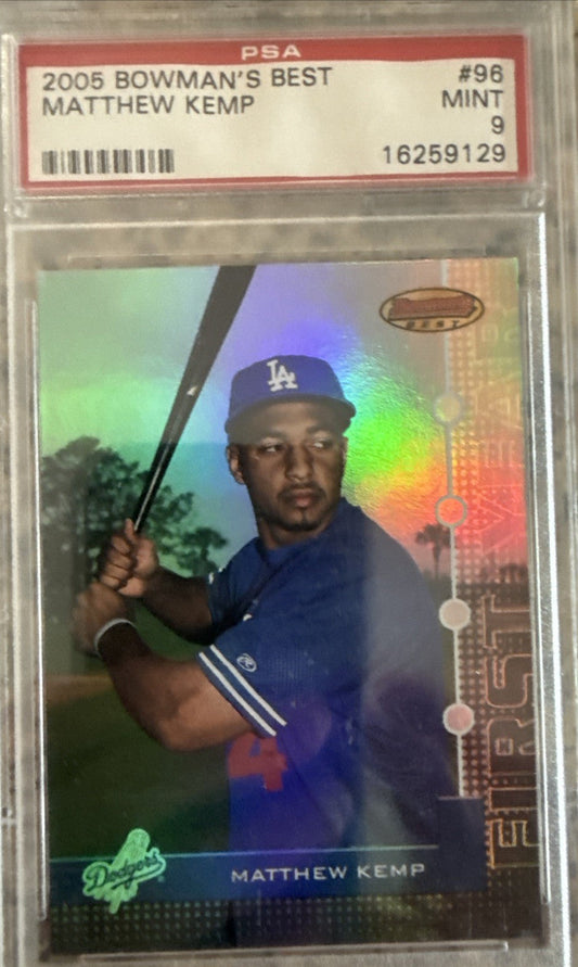2005 Bowman's Best Matthew Kemp Rookie RC #96 Refractor Dodgers Psa9