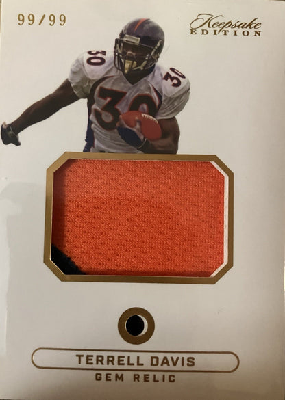 Terrell Davis Gem Patch Card. Broncos