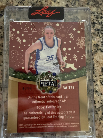 2025 Leaf Happy Holidays Toby Fournier Auto Autograph #d /15