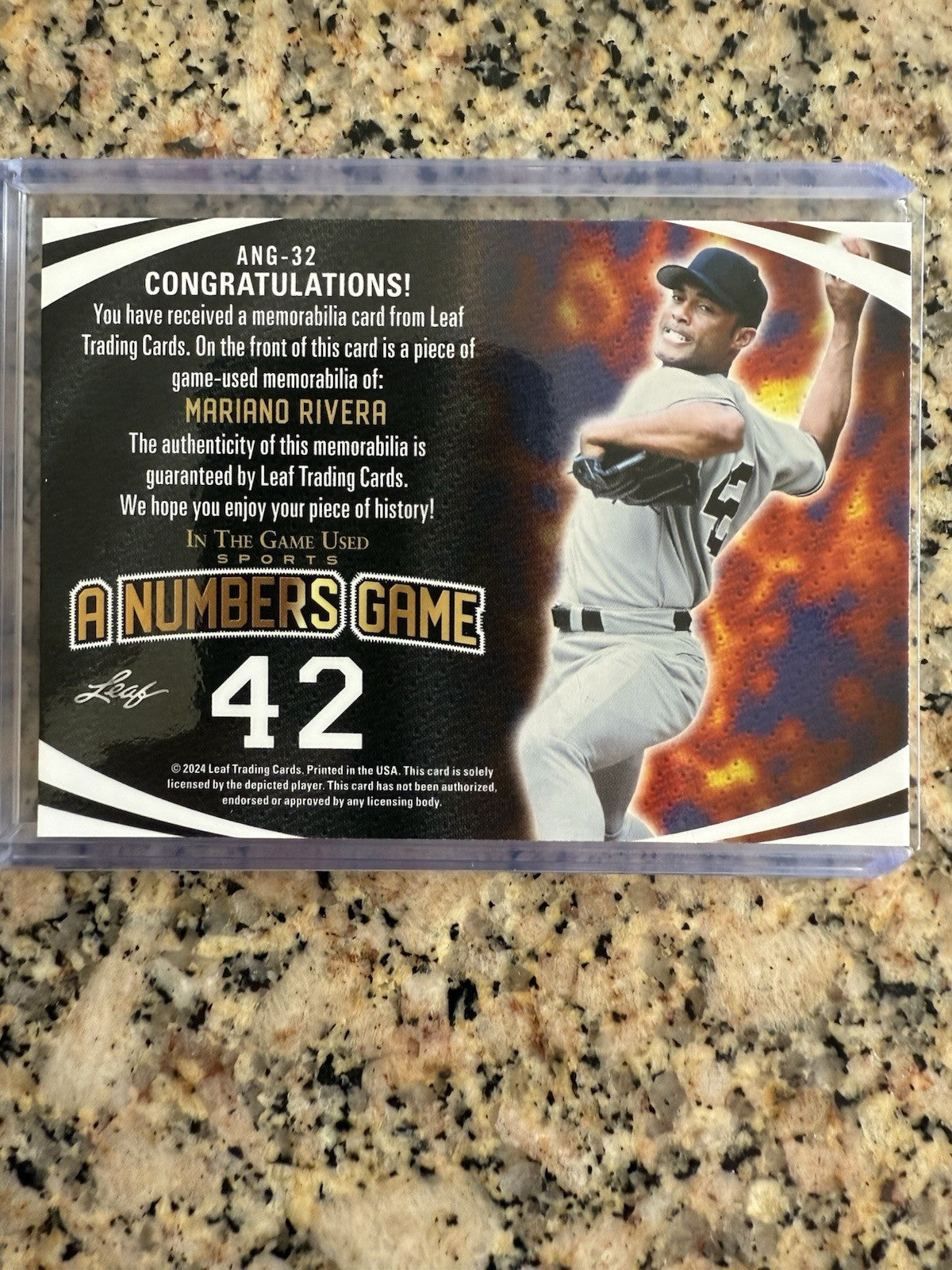 2024 Leaf in the Game Used Sports - A Numbers Game Mariano Rivera /25