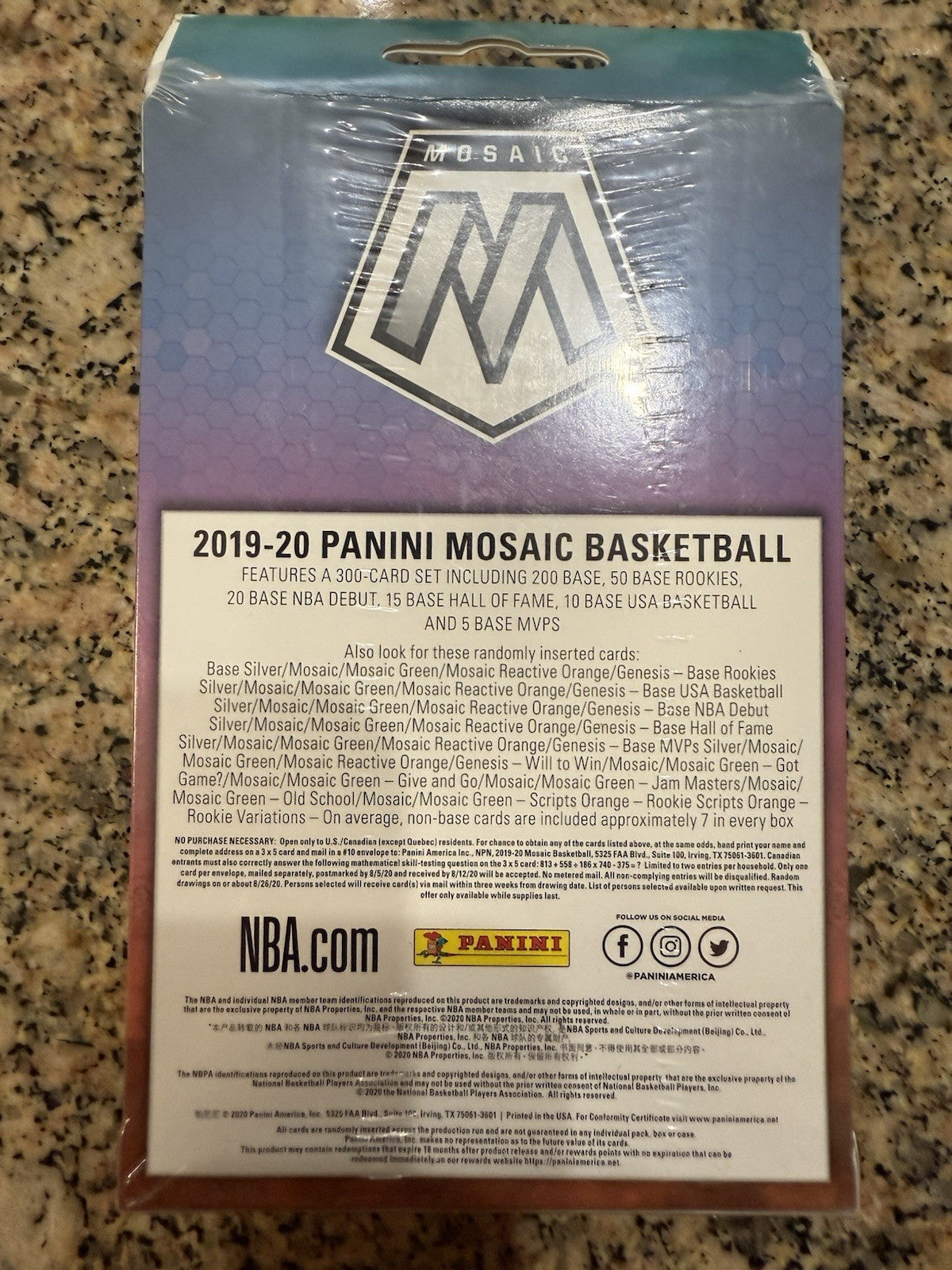 19-20 Panini Mosaic Basketball Hanger Box - 20 Cards