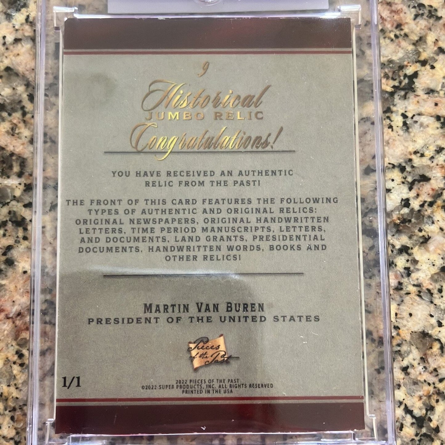 Martin van buren presidential  relic