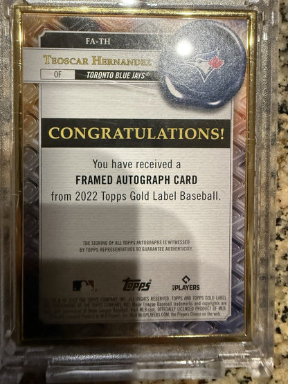 2022 Topps Gold Label - Framed Autographs Teoscar Hernandez #FA-TH Red /25