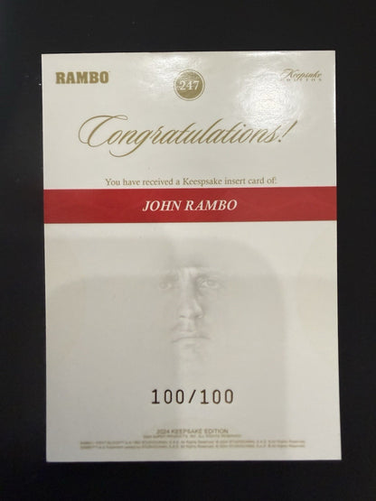 JOHN RAMBO #247 Holo Parallel 2024 Keepsake Rambo. Number Match 100/100