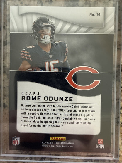 2024 Panini Illusions - Rome Odunze #14 Trophy Collection Light Blue /249 (RC)