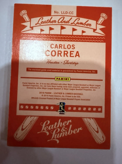 2019 Panini Leather & Lumber - Leather and Lumber Dual Carlos Correa #LLD-CC...