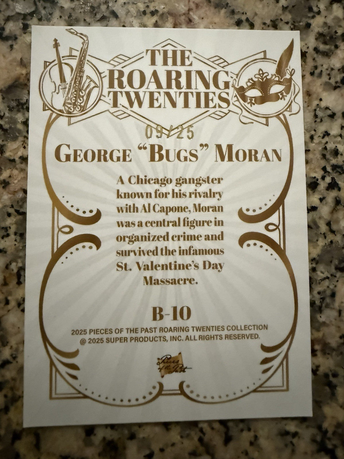 2025 Pieces of the Past Roaring Twenties George “Bugs” Moran Red Foil #/25
