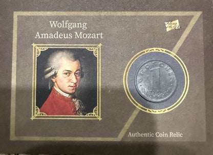 Wolfgang Amadeus Mozart Pieces Of The Past Authentic Coin Relic Short Print 2025