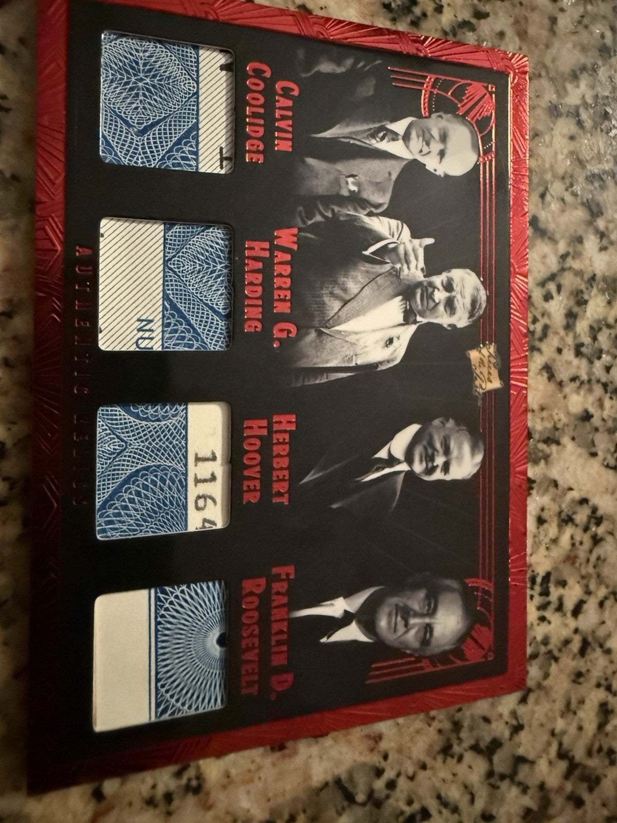 2025 Super Pieces Of The Past Coolidge/Harding/Hoover/Roosevelt Quad Relic /25