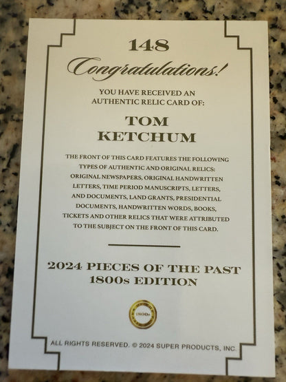 Tim Ketchum 1800s Relic Card
