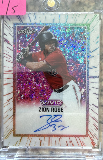 2025 Leaf Vivid - Autographs Zion Rose #BA-ZR1 /5