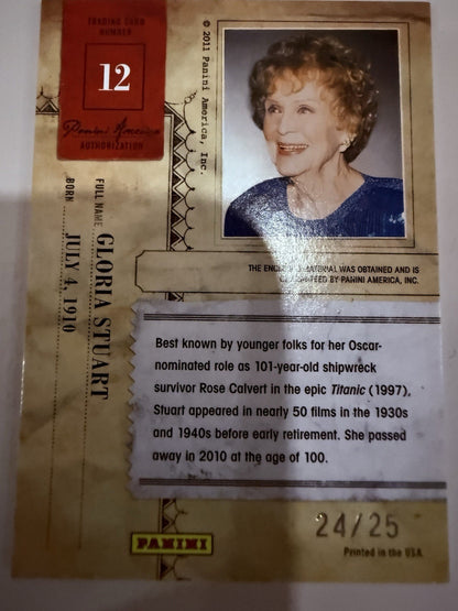 2011 Panini Americana Proof Gold Stars Materials /25 Gloria Stuart #12