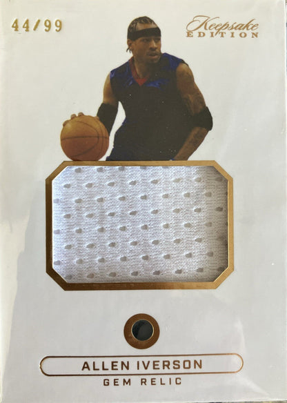 Allen Iverson Gem Patch Card. Super Break Keepsakeedition