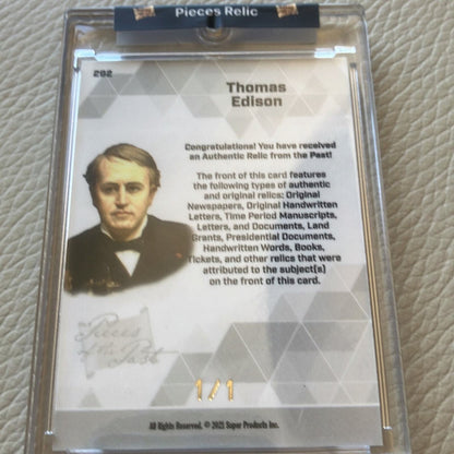Thomas edison pieces of the past relic
