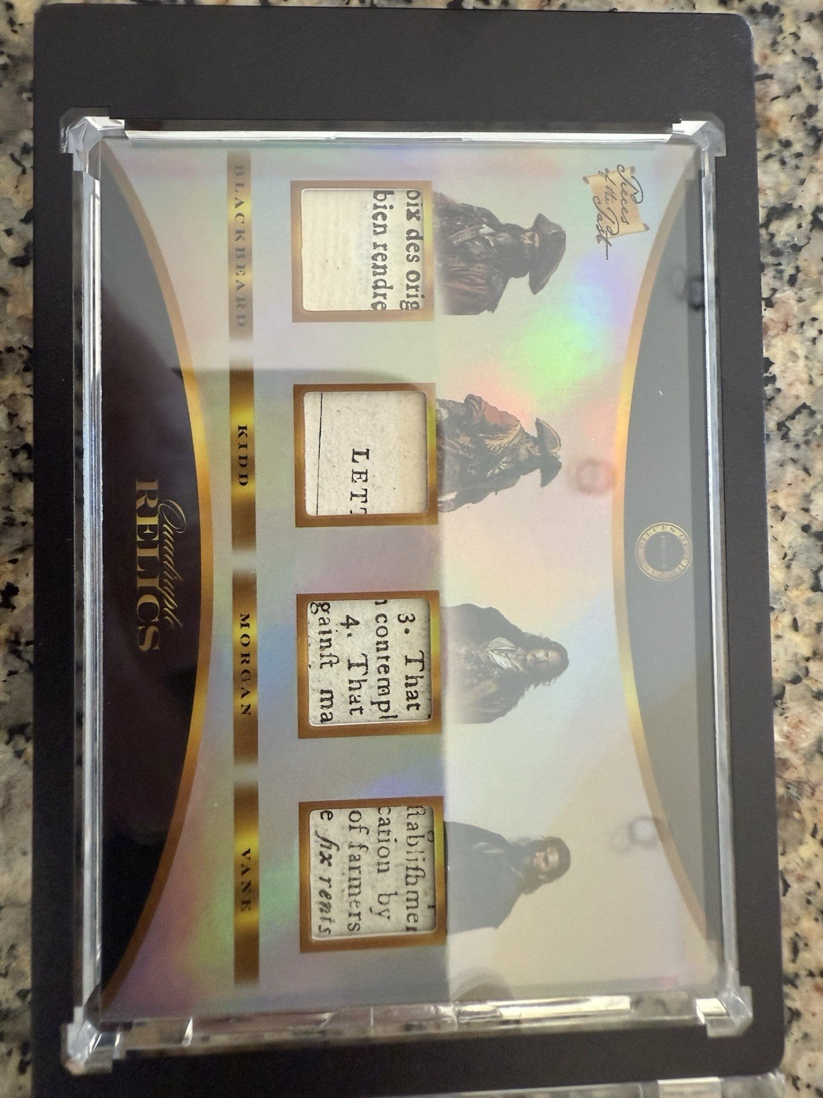 2025 Pieces of the Past Pirates Quad Relic Vane Blackbeard Kidd Morgan