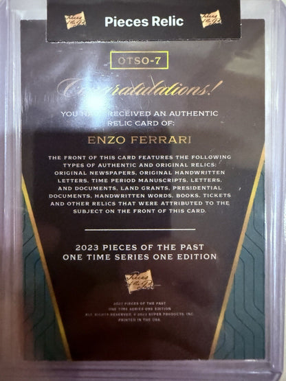 Enzo Ferrari 2023 Pieces of the Past Authentic Relic #OTSO-7