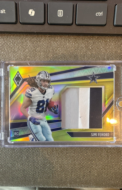 2021 Panini Phoenix - Rookie Jumbo Memorabilia Simi Fehoko #RJM-SFE Prime Yellow