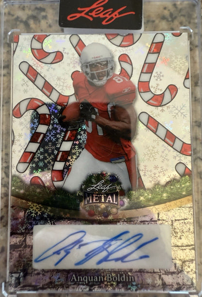 2025 Leaf Metal Happy Holidays - Anquan Boldin #BA-AB2 Candy Cane Prismatic /15