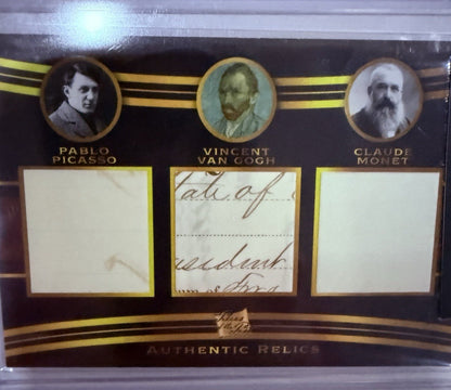 2022 Pieces of the Past Pablo Picasso Vincent Van Gogh Claude Monet Triple RELIC