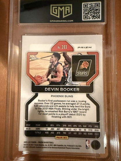 Devin Booker 2021-22 Panini Prizm #203 Red Cracked Ice