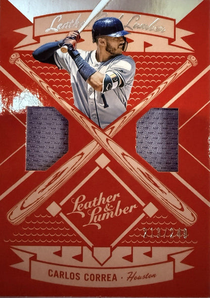 2019 Panini Leather & Lumber - Leather and Lumber Dual Carlos Correa #LLD-CC...