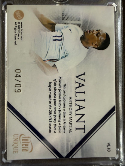2023 ANTHONY MARTIAL /9 JERSEY FUTERA UNIQUE VALIANT GAME USED MEMORABILIA