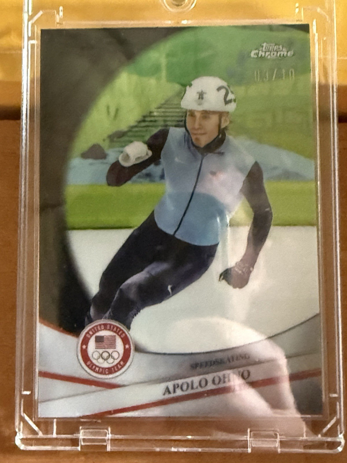 2026 Topps Chrome Winter Olympics Apolo Ohno Black Refractor /10 #86