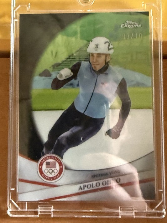 2026 Topps Chrome Winter Olympics Apolo Ohno Black Refractor /10 #86