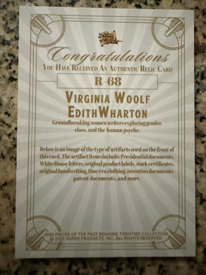 2025 POTP Roaring 20s Virginia Woolf & Edith Wharton Written Relics