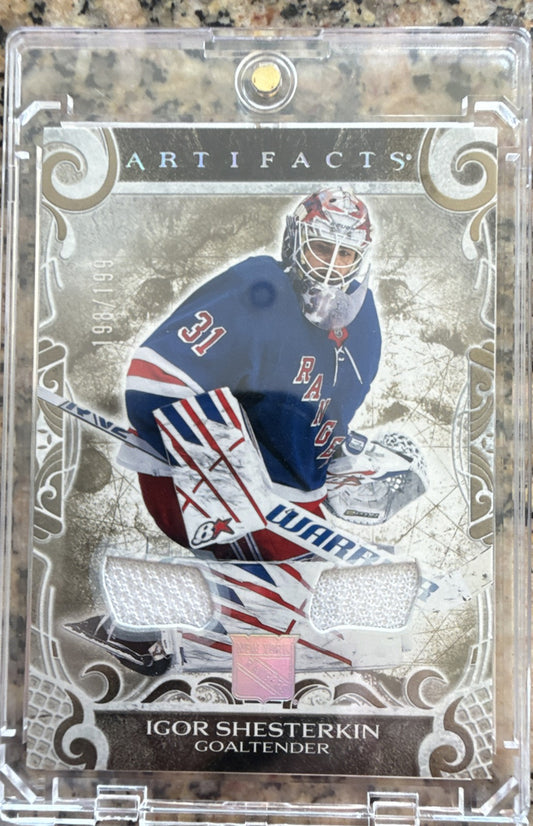 2024-25 Upper Deck Artifacts - Goalies Igor Shesterkin #114 Gold Material...