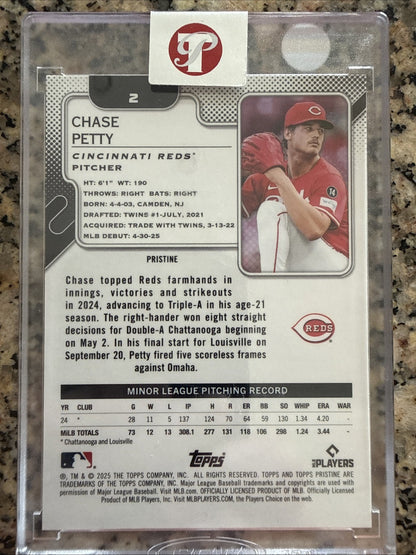 2025 Topps Pristine - Chase Petty #2 Purple Pristine Pulsar Refractor 99 /99