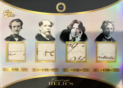 Pieces Of The Past Quad Handwriting Relic. Poe, Dickens, Wilde, Stowe